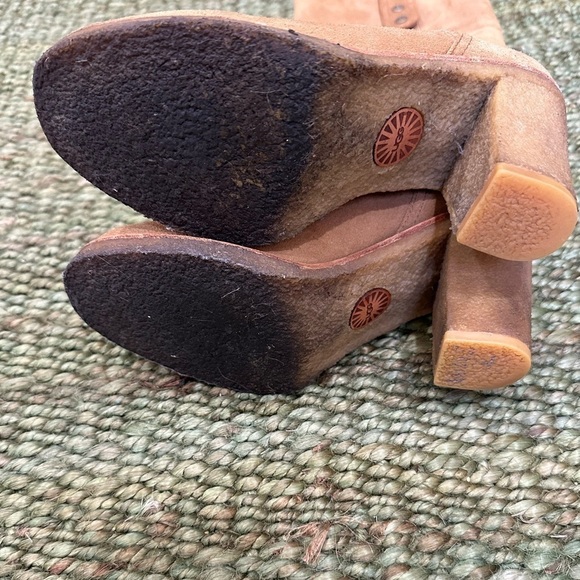 UGG Australia JOSIE Chestnut Convertible Cuff Suede High Heel Boots Size 6 - Picture 8 of 10